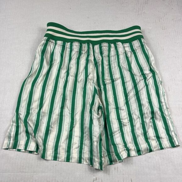 Anthropologie Womens Satin Shorts Striped High Rise Lightweight Drawstring SMALL - Picture 10 of 11